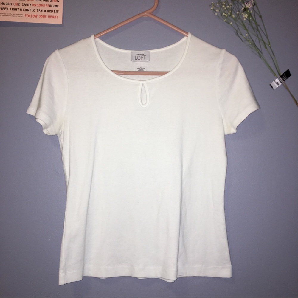 LOFT White Teardrop Tee